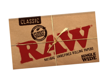 100 Leaves Single Wide Raw classic natural undefined rolling papers