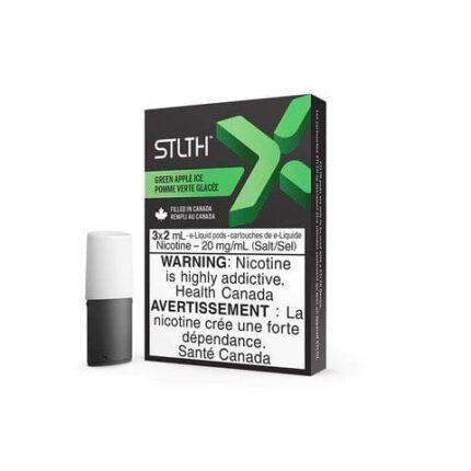 Stlth pods 3x2 mL green apple ice Nic 20mg per mL