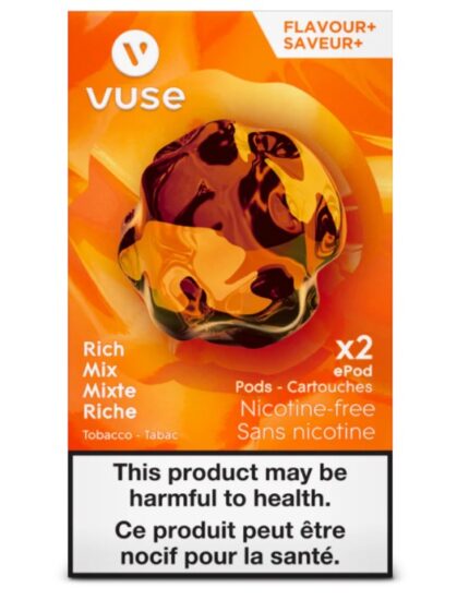 Vuse rich mix tobacco nicotine free x2 pods