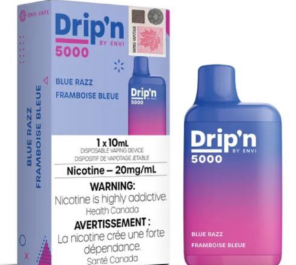 dripn blue razz 10mL 20mg nic 5000 puffss