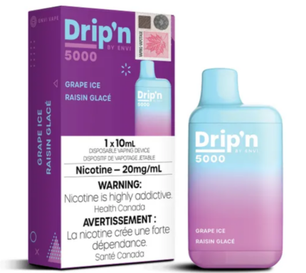 dripn grape ice 10mL 20mg nic 5000 puffss