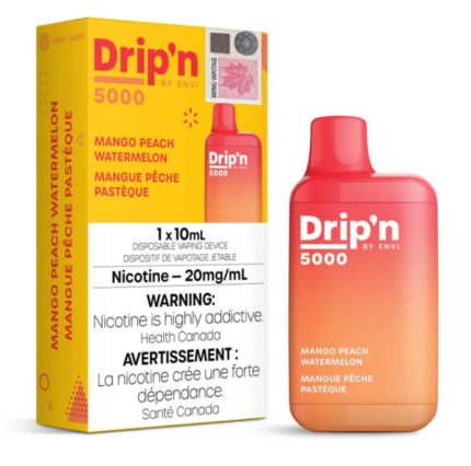 dripn mango peach watermelon 10mL 20mg nic 5000 puffss