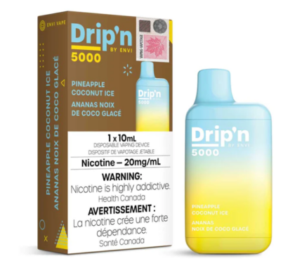 dripn pineapple coconut ice 10mL 20mg nic 5000 puffss