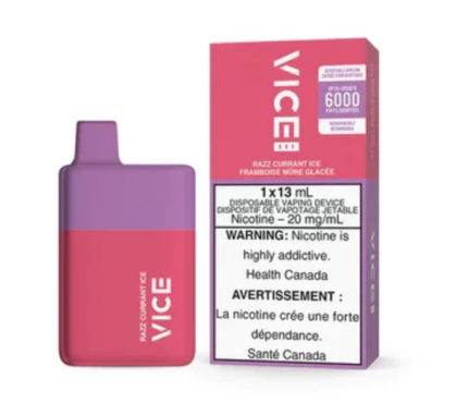 vice razz currant ice 13mL 6000 puffs 20g nic