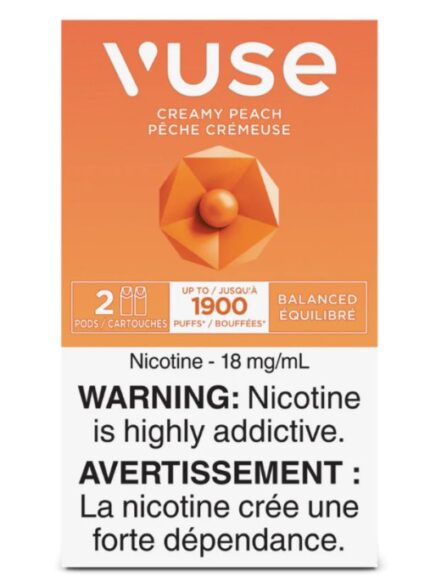 vuse creamy peach x2 pods nic 18mg