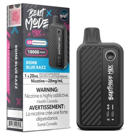 beast mode max 18k bomb blue razz disposable vape