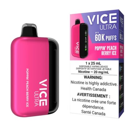 60k vice ultra poppin peach berry ice disposable